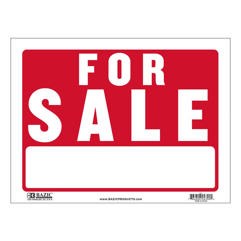 FOR SALE SIGN, 12″ X 9″ | Bahamas Office and School Supplies